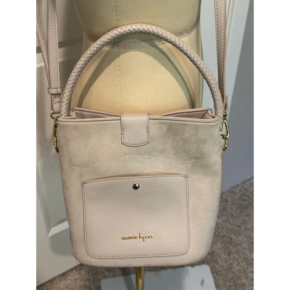 Women's Nanette Lepore Crossbody Bag One Size Taupe Beige suede-like